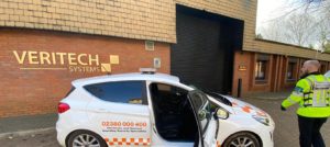 Security Patrol Vehicle inspecting building Southampton