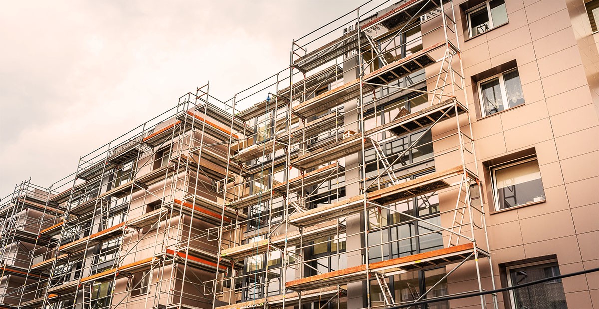 Residential Apartment Block Undergoing Construction Remediation